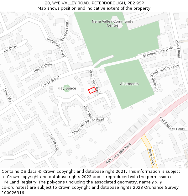 20, WYE VALLEY ROAD, PETERBOROUGH, PE2 9SP: Location map and indicative extent of plot