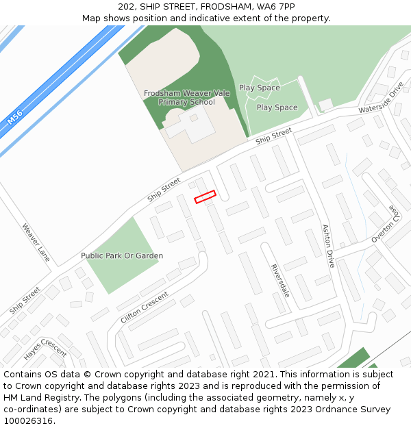 202, SHIP STREET, FRODSHAM, WA6 7PP: Location map and indicative extent of plot