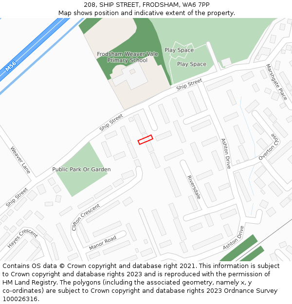 208, SHIP STREET, FRODSHAM, WA6 7PP: Location map and indicative extent of plot