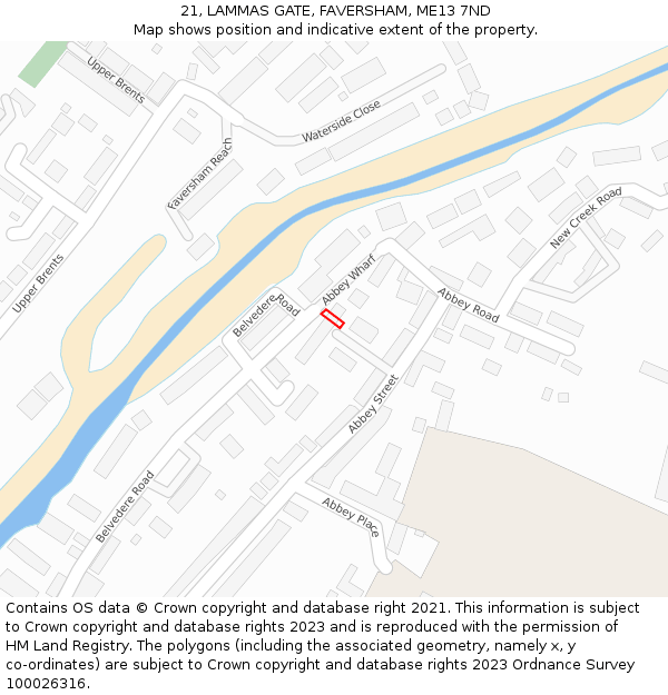 21, LAMMAS GATE, FAVERSHAM, ME13 7ND: Location map and indicative extent of plot