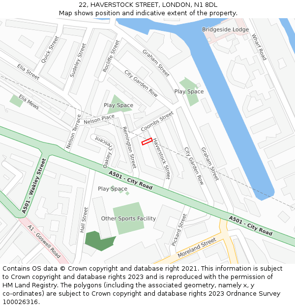 22, HAVERSTOCK STREET, LONDON, N1 8DL: Location map and indicative extent of plot