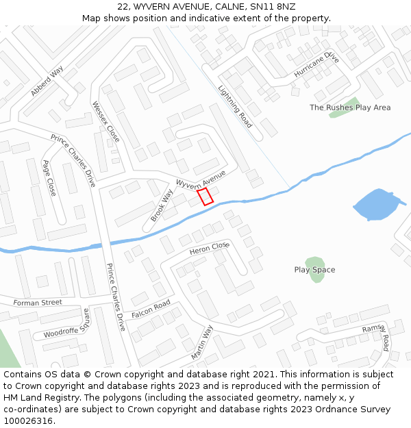 22, WYVERN AVENUE, CALNE, SN11 8NZ: Location map and indicative extent of plot