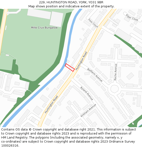 229, HUNTINGTON ROAD, YORK, YO31 9BR: Location map and indicative extent of plot