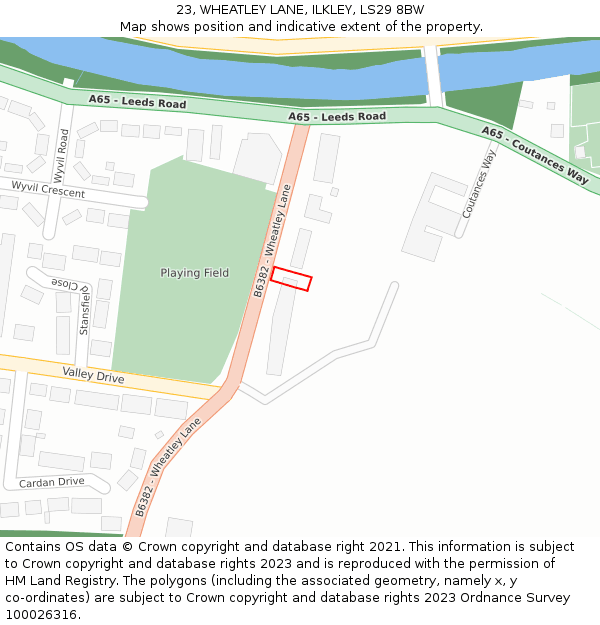 23, WHEATLEY LANE, ILKLEY, LS29 8BW: Location map and indicative extent of plot