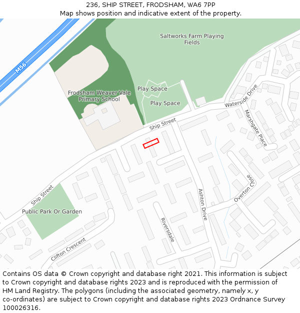 236, SHIP STREET, FRODSHAM, WA6 7PP: Location map and indicative extent of plot