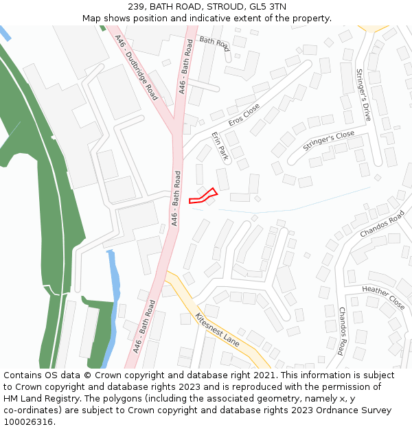 239, BATH ROAD, STROUD, GL5 3TN: Location map and indicative extent of plot