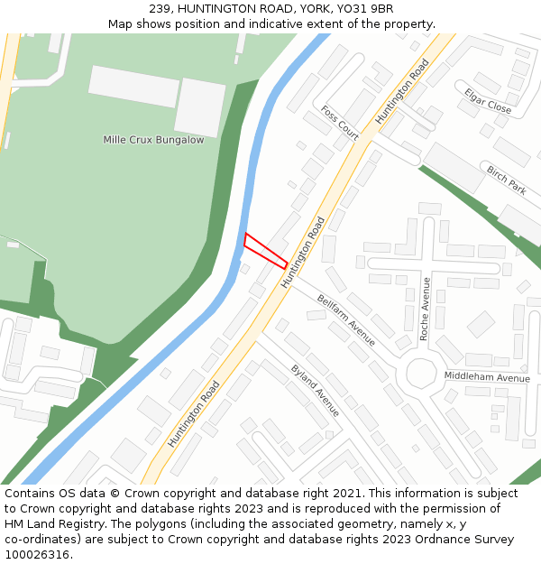 239, HUNTINGTON ROAD, YORK, YO31 9BR: Location map and indicative extent of plot