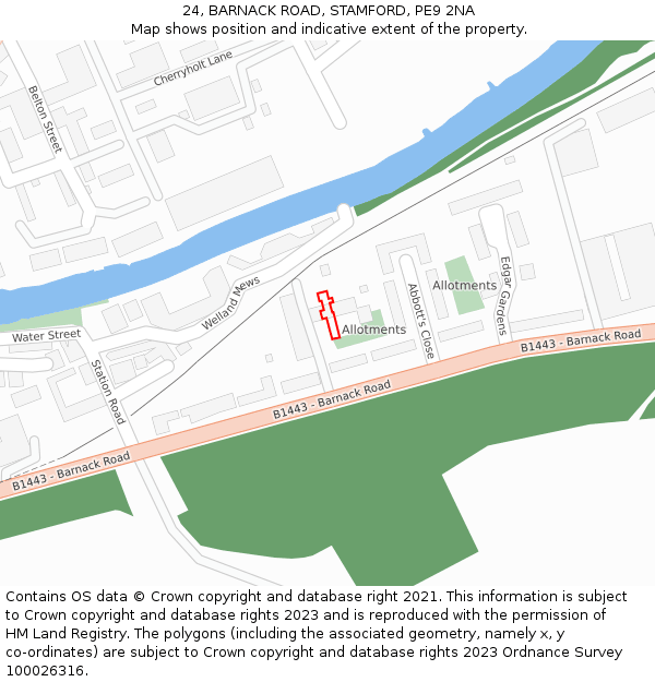 24, BARNACK ROAD, STAMFORD, PE9 2NA: Location map and indicative extent of plot