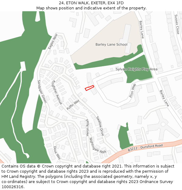 24, ETON WALK, EXETER, EX4 1FD: Location map and indicative extent of plot
