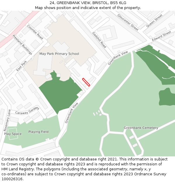 24, GREENBANK VIEW, BRISTOL, BS5 6LG: Location map and indicative extent of plot