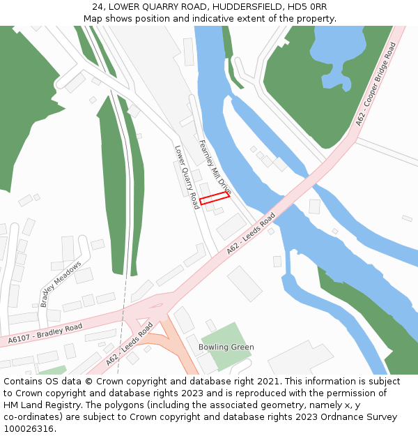 24, LOWER QUARRY ROAD, HUDDERSFIELD, HD5 0RR: Location map and indicative extent of plot