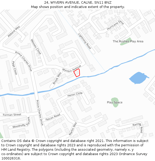 24, WYVERN AVENUE, CALNE, SN11 8NZ: Location map and indicative extent of plot