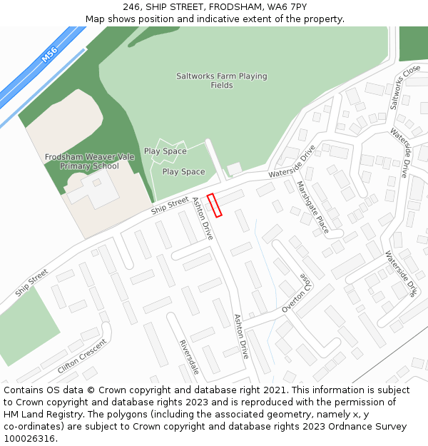 246, SHIP STREET, FRODSHAM, WA6 7PY: Location map and indicative extent of plot