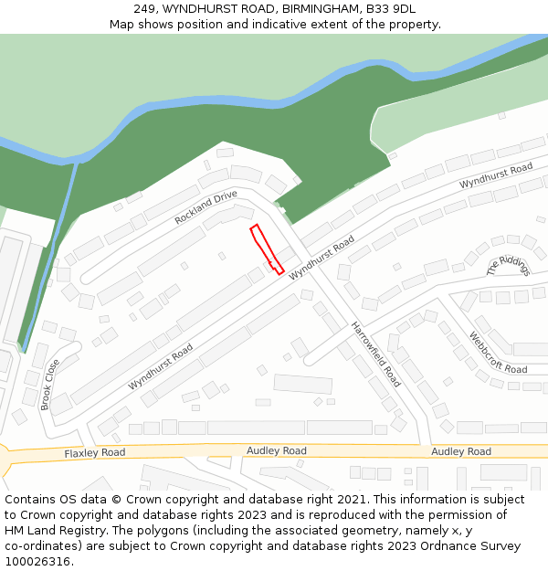 249, WYNDHURST ROAD, BIRMINGHAM, B33 9DL: Location map and indicative extent of plot