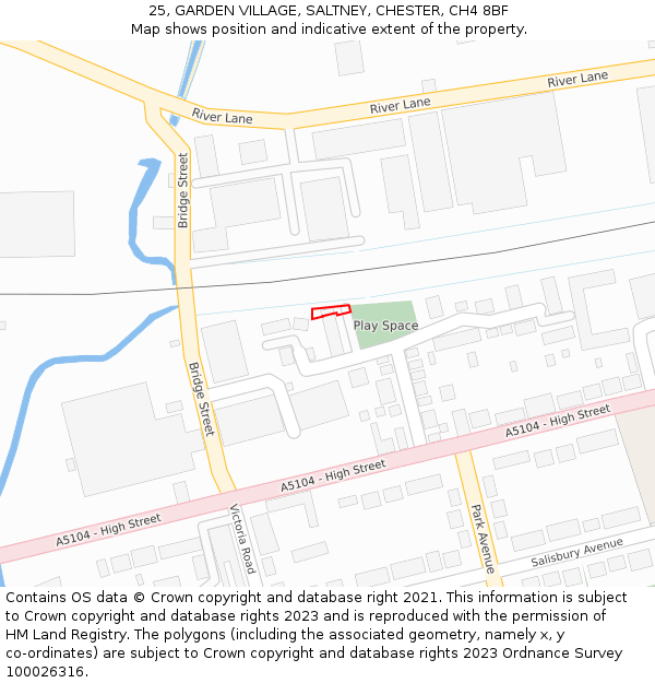 25, GARDEN VILLAGE, SALTNEY, CHESTER, CH4 8BF: Location map and indicative extent of plot