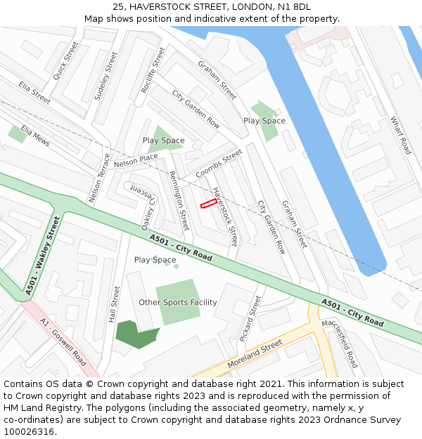 25, HAVERSTOCK STREET, LONDON, N1 8DL: Location map and indicative extent of plot