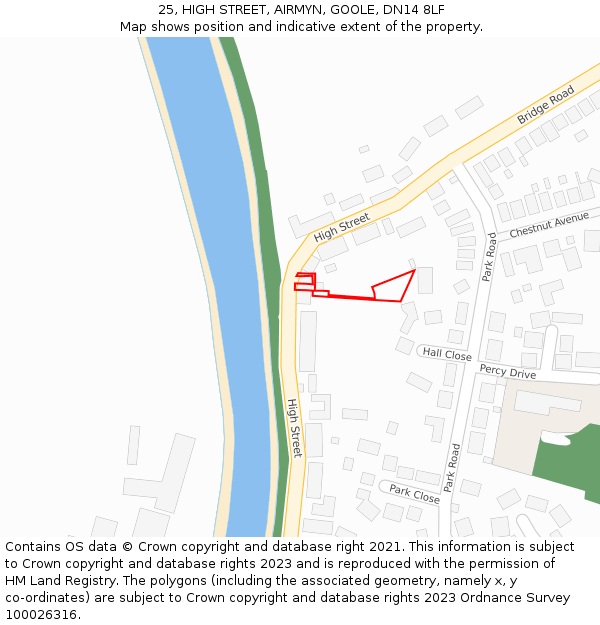 25, HIGH STREET, AIRMYN, GOOLE, DN14 8LF: Location map and indicative extent of plot