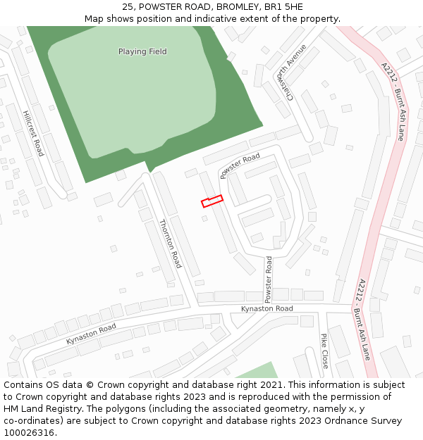 25, POWSTER ROAD, BROMLEY, BR1 5HE: Location map and indicative extent of plot