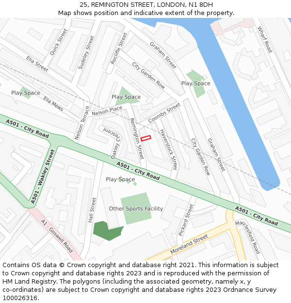 25, REMINGTON STREET, LONDON, N1 8DH: Location map and indicative extent of plot