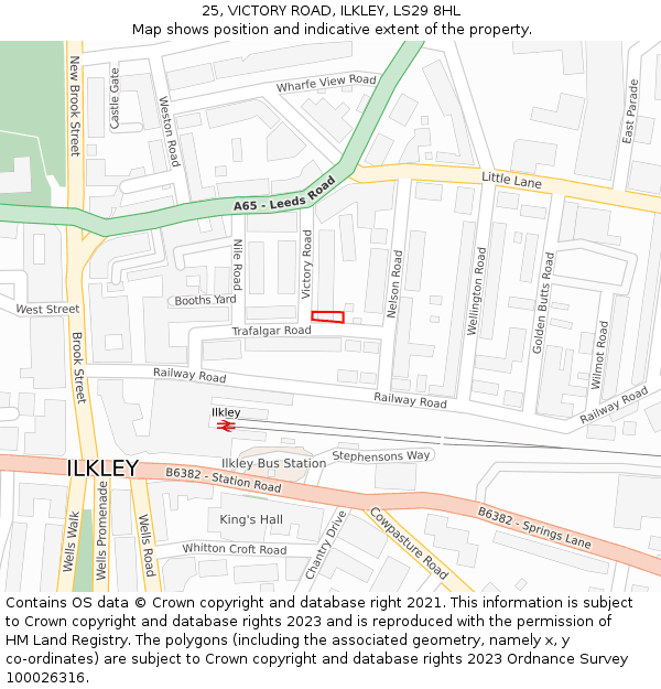 25, VICTORY ROAD, ILKLEY, LS29 8HL: Location map and indicative extent of plot