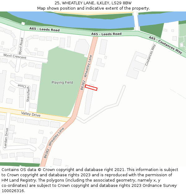 25, WHEATLEY LANE, ILKLEY, LS29 8BW: Location map and indicative extent of plot