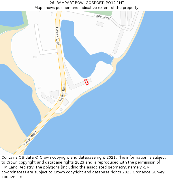 26, RAMPART ROW, GOSPORT, PO12 1HT: Location map and indicative extent of plot