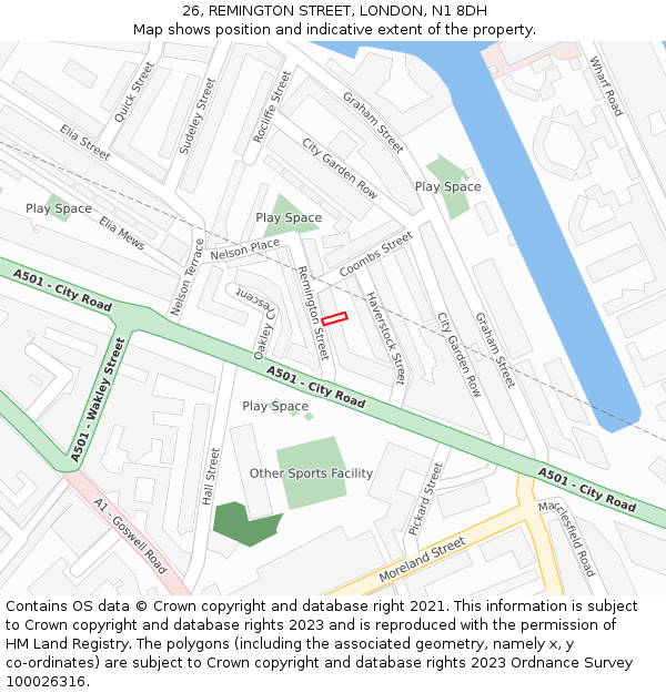 26, REMINGTON STREET, LONDON, N1 8DH: Location map and indicative extent of plot