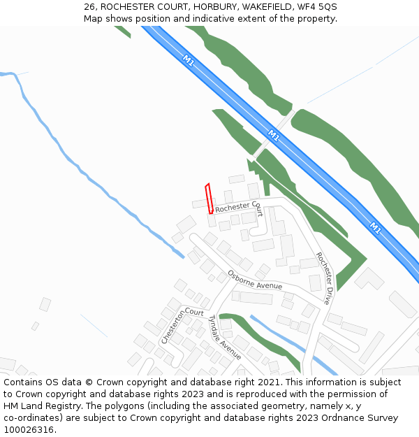 26, ROCHESTER COURT, HORBURY, WAKEFIELD, WF4 5QS: Location map and indicative extent of plot