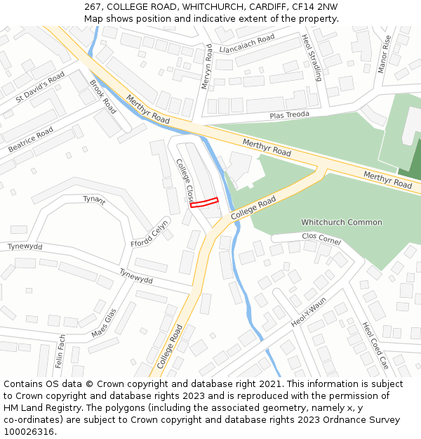 267, COLLEGE ROAD, WHITCHURCH, CARDIFF, CF14 2NW: Location map and indicative extent of plot