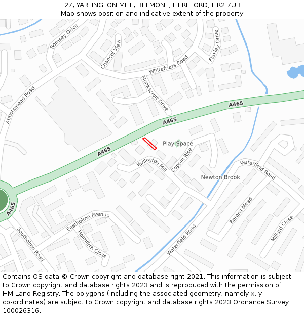 27, YARLINGTON MILL, BELMONT, HEREFORD, HR2 7UB: Location map and indicative extent of plot