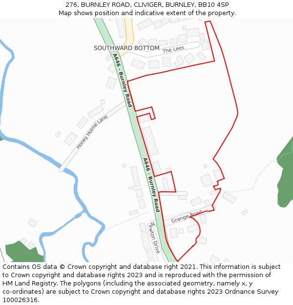 276, BURNLEY ROAD, CLIVIGER, BURNLEY, BB10 4SP: Location map and indicative extent of plot