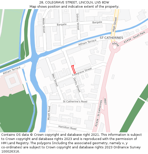 28, COLEGRAVE STREET, LINCOLN, LN5 8DW: Location map and indicative extent of plot