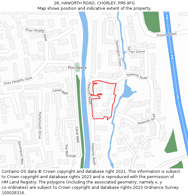 28, HAWORTH ROAD, CHORLEY, PR6 9FG: Location map and indicative extent of plot