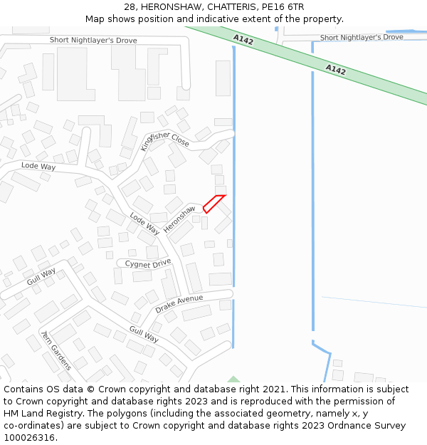 28, HERONSHAW, CHATTERIS, PE16 6TR: Location map and indicative extent of plot
