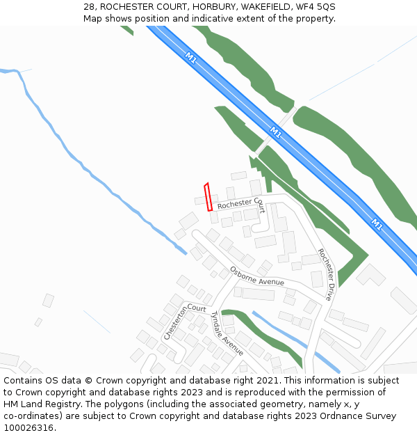 28, ROCHESTER COURT, HORBURY, WAKEFIELD, WF4 5QS: Location map and indicative extent of plot