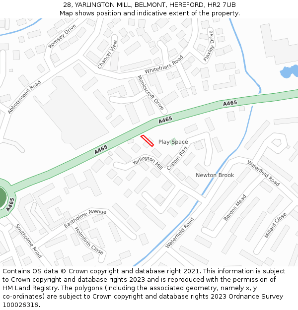 28, YARLINGTON MILL, BELMONT, HEREFORD, HR2 7UB: Location map and indicative extent of plot
