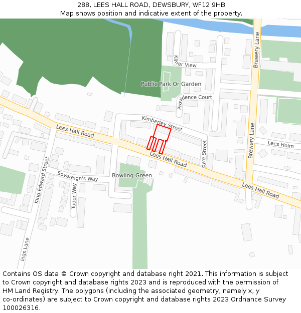 288, LEES HALL ROAD, DEWSBURY, WF12 9HB: Location map and indicative extent of plot