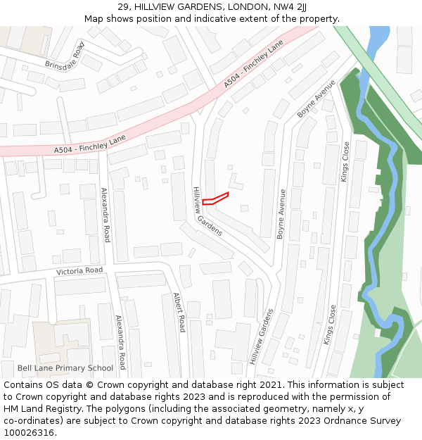 29, HILLVIEW GARDENS, LONDON, NW4 2JJ: Location map and indicative extent of plot