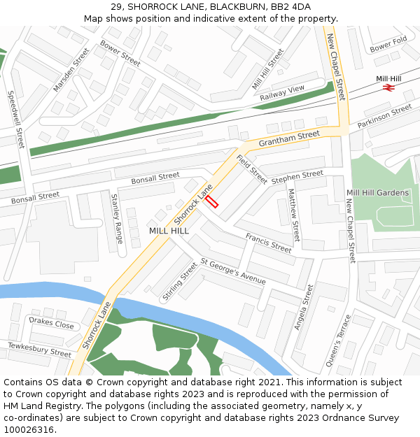 29, SHORROCK LANE, BLACKBURN, BB2 4DA: Location map and indicative extent of plot