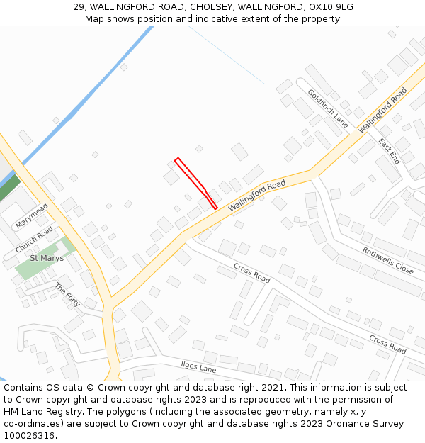 29, WALLINGFORD ROAD, CHOLSEY, WALLINGFORD, OX10 9LG: Location map and indicative extent of plot