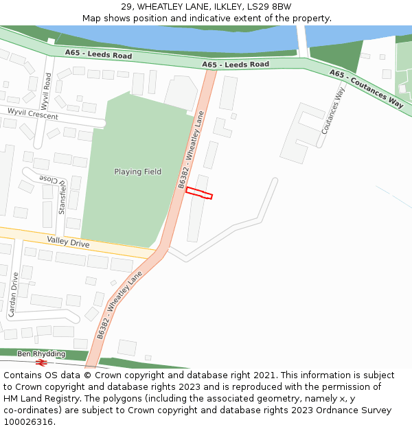 29, WHEATLEY LANE, ILKLEY, LS29 8BW: Location map and indicative extent of plot