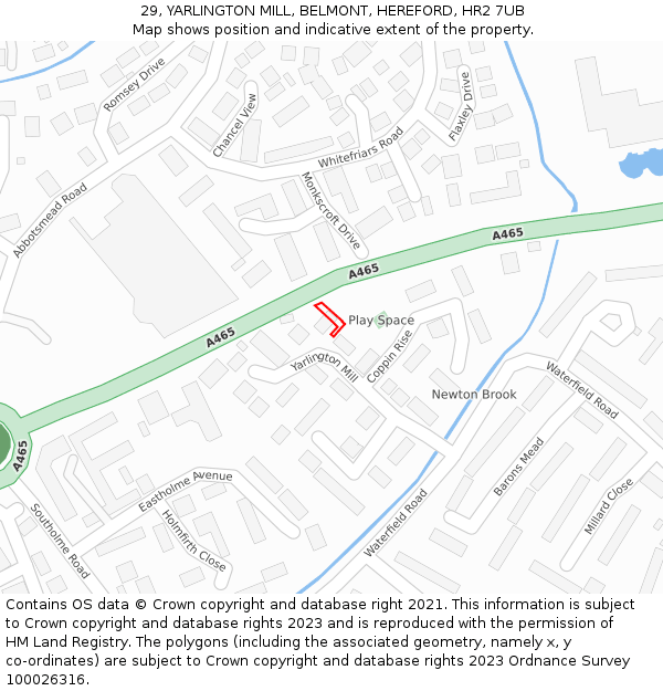 29, YARLINGTON MILL, BELMONT, HEREFORD, HR2 7UB: Location map and indicative extent of plot