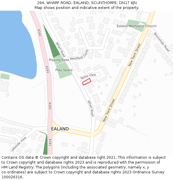 294, WHARF ROAD, EALAND, SCUNTHORPE, DN17 4JN: Location map and indicative extent of plot