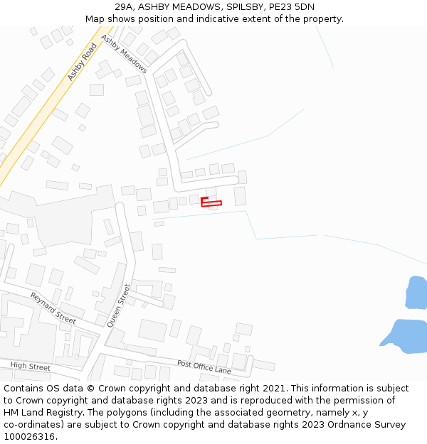 29A, ASHBY MEADOWS, SPILSBY, PE23 5DN: Location map and indicative extent of plot