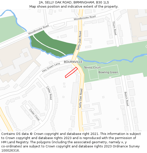 2A, SELLY OAK ROAD, BIRMINGHAM, B30 1LS: Location map and indicative extent of plot