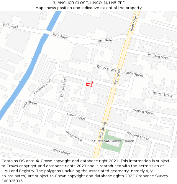 3, ANCHOR CLOSE, LINCOLN, LN5 7PE: Location map and indicative extent of plot