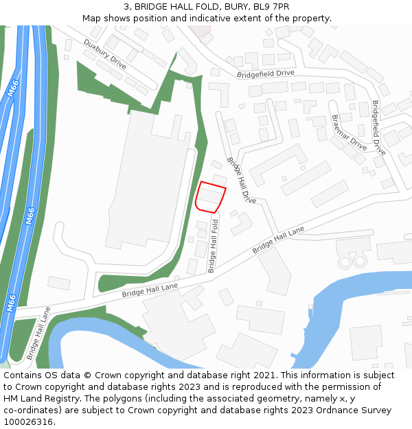 3, BRIDGE HALL FOLD, BURY, BL9 7PR: Location map and indicative extent of plot