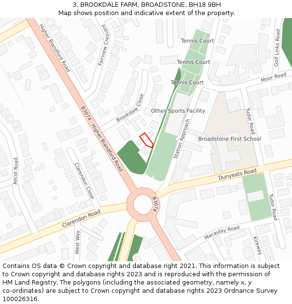 3, BROOKDALE FARM, BROADSTONE, BH18 9BH: Location map and indicative extent of plot