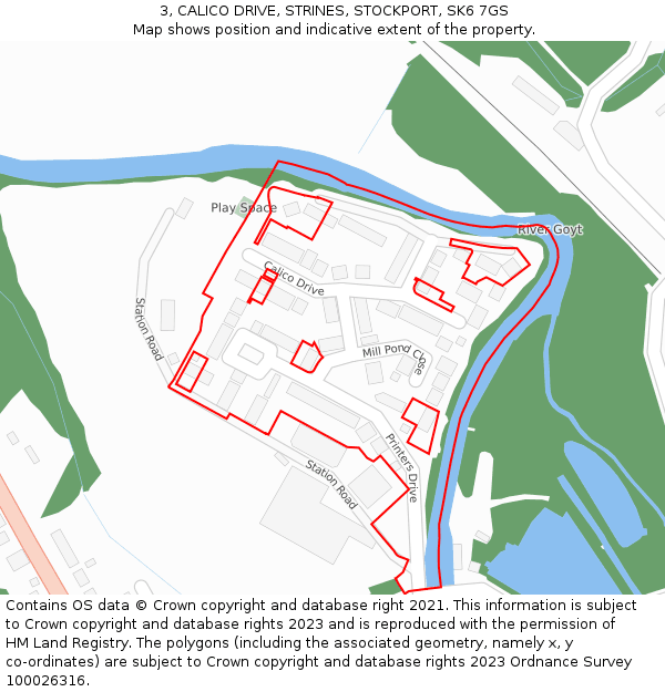 3, CALICO DRIVE, STRINES, STOCKPORT, SK6 7GS: Location map and indicative extent of plot