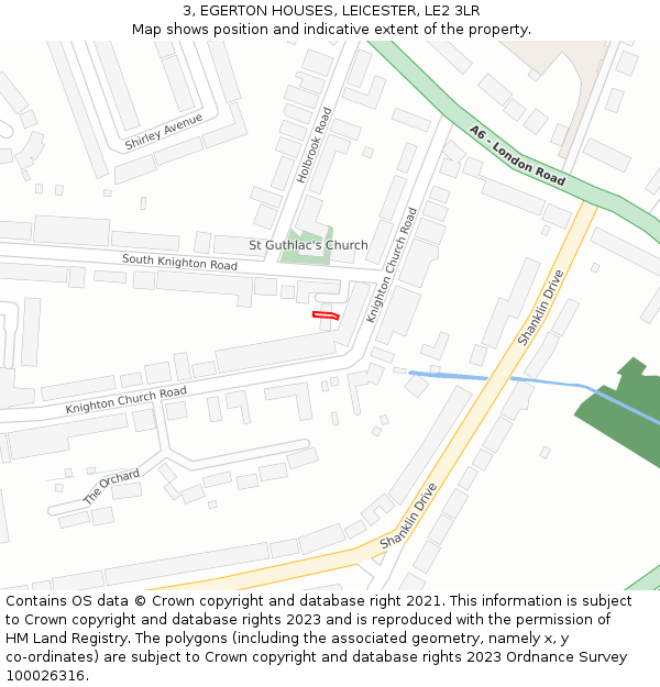 3, EGERTON HOUSES, LEICESTER, LE2 3LR: Location map and indicative extent of plot